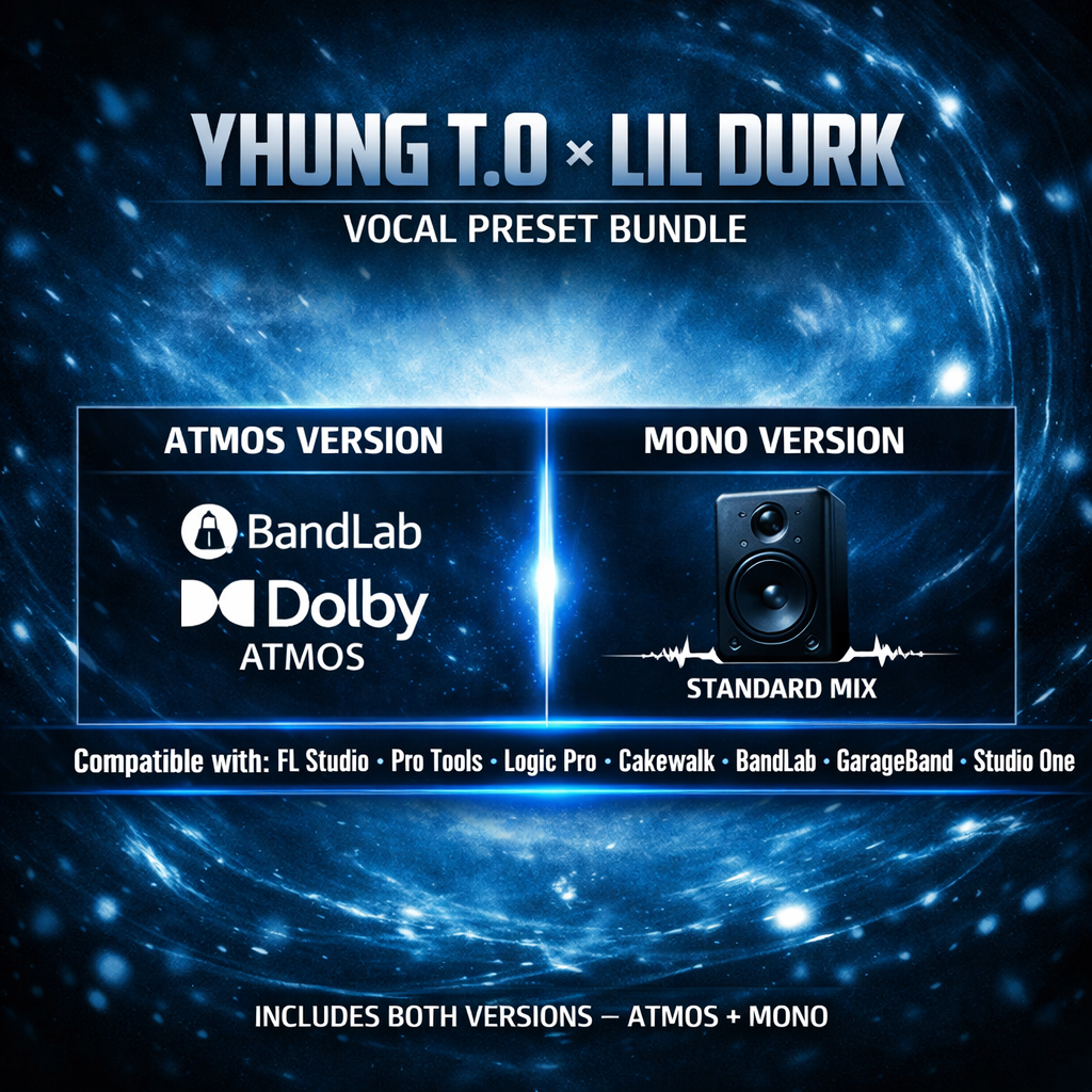 Lil Durk × Yhung T.O Vocal Presets — Atmos & Mono Chains for BandLab, FL Studio, Logic Pro, Pro Tools, CakeWalk, GarageBand