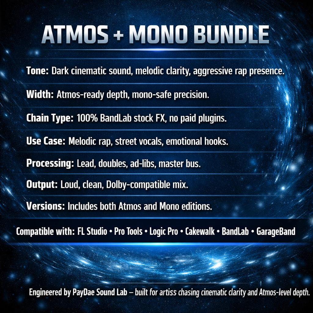 Lil Durk × Yhung T.O Vocal Presets — Atmos & Mono Chains for BandLab, FL Studio, Logic Pro, Pro Tools, CakeWalk, GarageBand